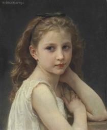 Little Girl's Head (head with Hands) - William-Adolphe Bouguereau