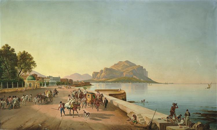 A stroll in Palermo, 1846 - Франц Людвиг Катель