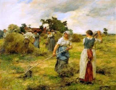 Peasants in a landscape - Léon-Augustin Lhermitte