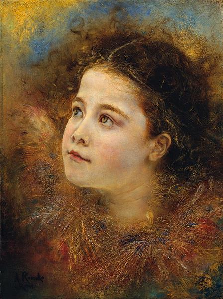 Girl with a frill, c.1875 - Anton Romako