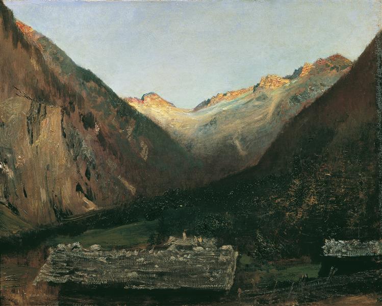 Evening in the Prossau near Gastein, 1877 - Anton Romako