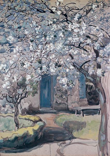 Blooming Apple Trees. The Trees Are in Blossom, 1899 - Maria Yakunchikova