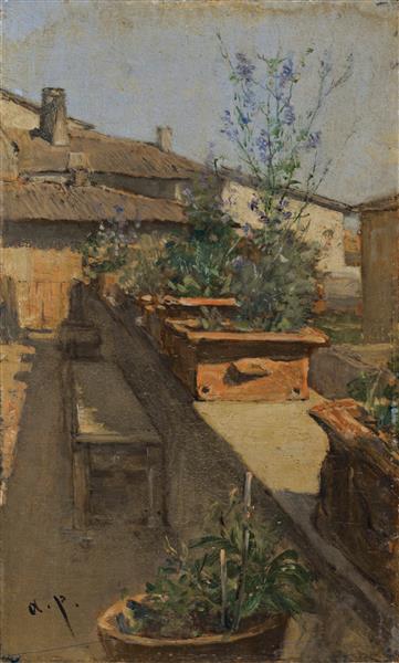 A Roof Garden - August von Pettenkofen