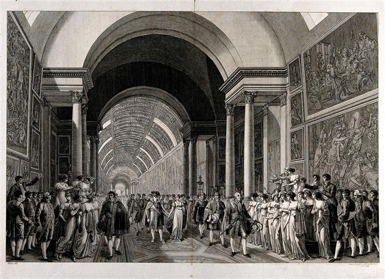 A Festive Procession Led by Napoleon Bonaparte Through the Galleries of the Louvre, 1811 - Heinrich Reinhold