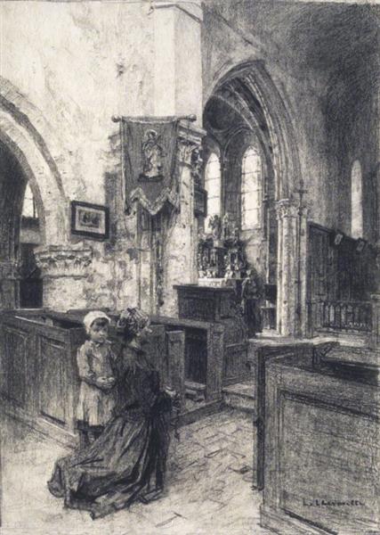 The Church of Saint-Eugène, c.1884 - Léon Augustin Lhermitte