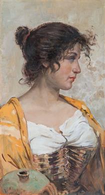 Portrait of a neapolitan woman - Винченцо Каприле
