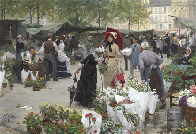 The Flower Market, 1880 - Віктор Жільберт