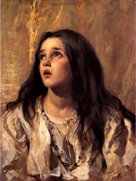 Invocation (Portrait of Irene, the artist's daughter), c.1905 - Cesare Tallone