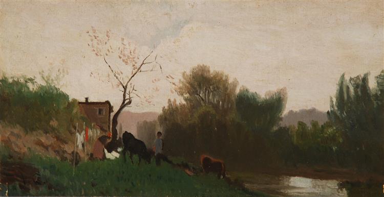 Pasture on the Arno in Rovezzano - Vincenzo Cabianca