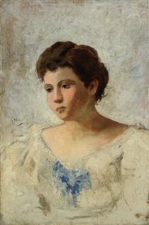 Portrait of a young girl - Alessandro Milesi