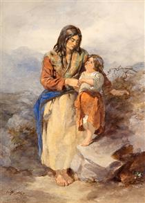 Galway woman and child - Alfred Fripp
