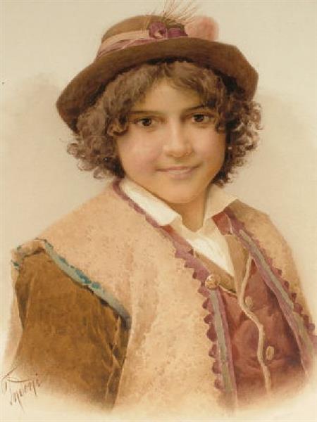 Portrait of a peasant boy - Filippo Indoni
