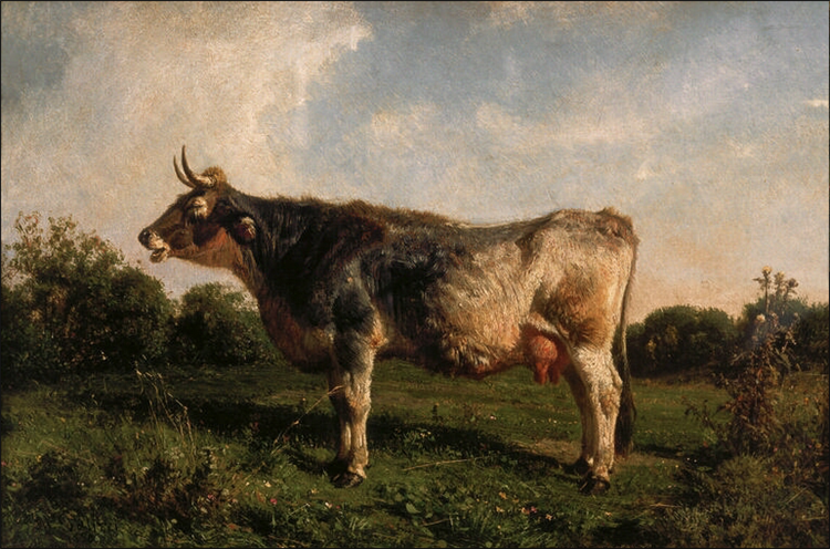 Cow in a meadow, 1858 - Filippo Palizzi