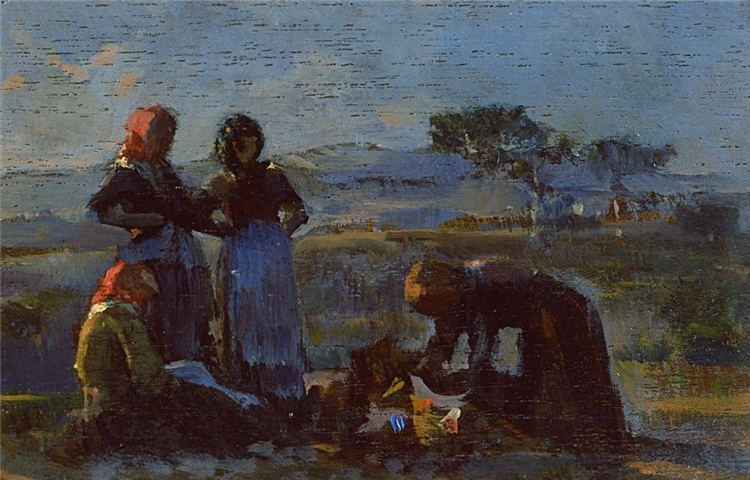 Working women (sketch), c.1881 - c.1885 - Cristiano Banti