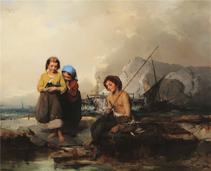 Young fishermen, 1855 - Domenico Induno