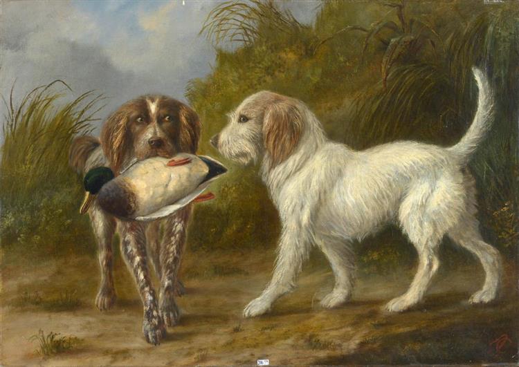 Hunting dogs, 1865 - Карло Адемолло