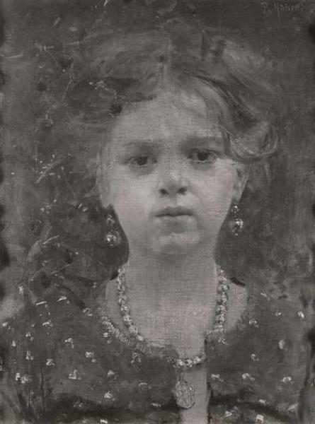 Portrait of a young girl - Francesco Paolo Michetti