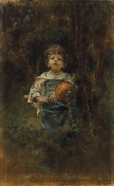 Little peasant girl singing, 1872 - Francesco Paolo Michetti