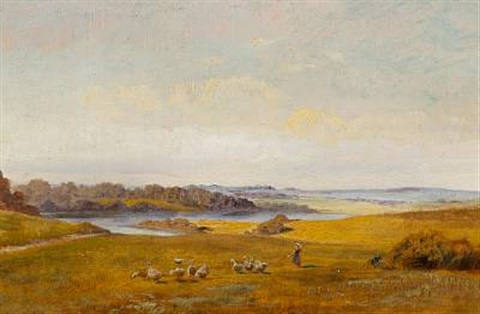 Summer Landscape With A Girl Herding Geese - Jørgen Sonne