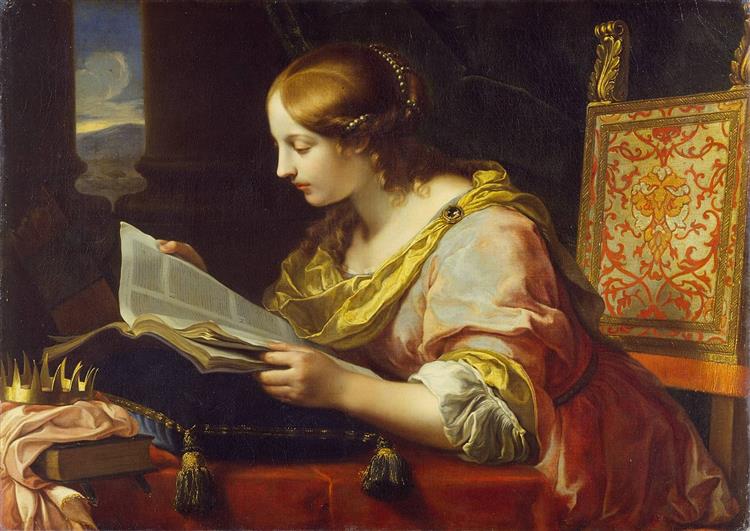 Saint Catherine of Alexandria reading, c.1670 - Onorio Marinari