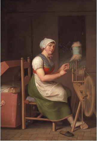 The diligent girl spins, 1807 - Крістофер Вільгельм Еккерсберг