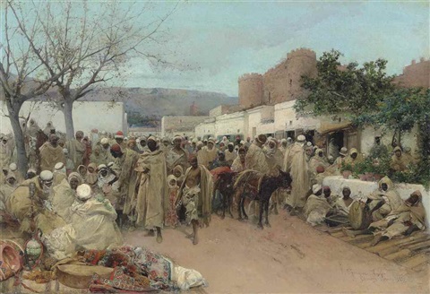 Market day in Tlemcen, Algeria, 1882 - Gustavo Simoni