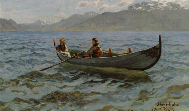 Boating in Balestrand - Hans Dahl