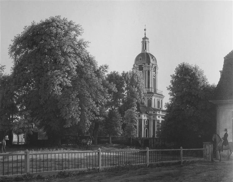 The Church in the Park of Buch Castle, 1836 - Johann Erdmann Hummel