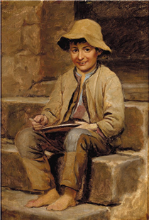 Boy in a street in Pompeii - Wenzel Tornøe