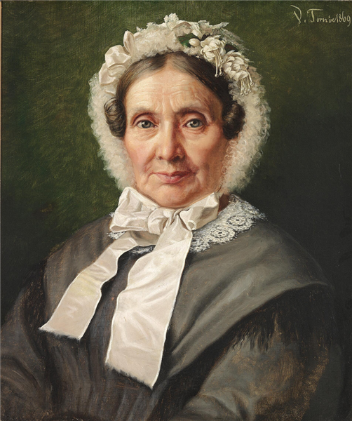 Portrait of an elderly woman with a bonnet, 1869 - Wenzel Tornøe