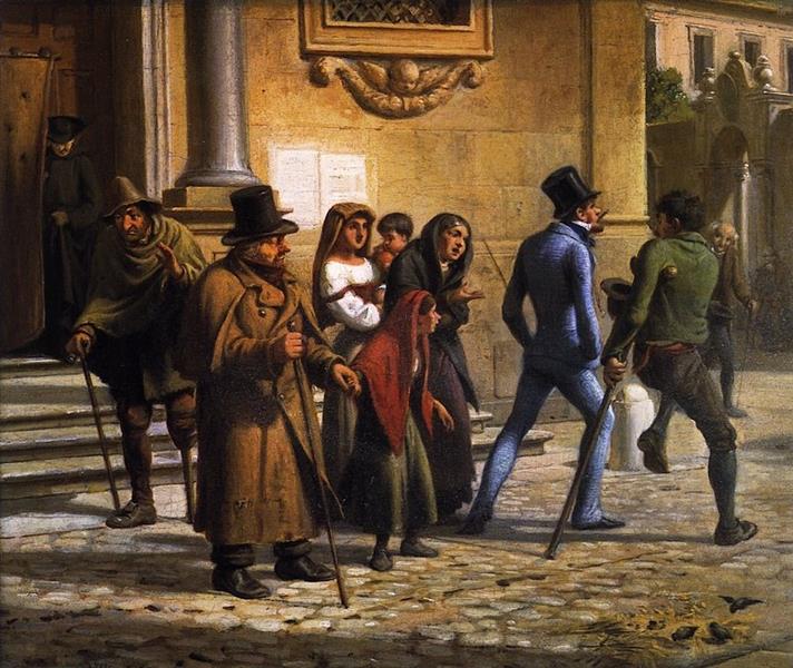 An Englishman Pursued By Beggars In Rome, c.1835 - c.1853 - Wilhelm Marstrand