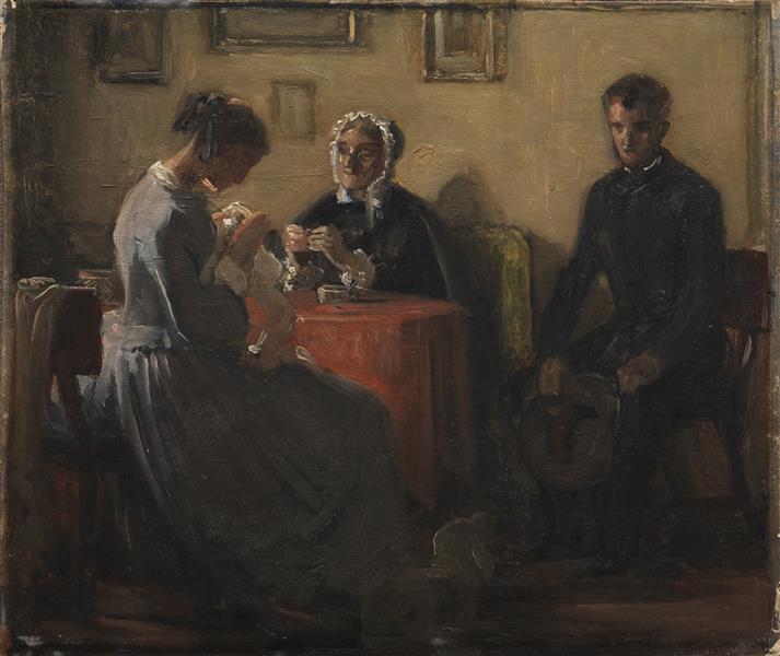 The suitor's visit, c.1857 - Wilhelm Marstrand