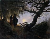 Мужчина и женщина, созерцая Луну - Каспар Давид Фридрих