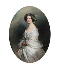 A Portrait of A Lady (thought to be Therese Freifrau Von Bethmann, nee Freiin Vrints V Treuenfeld) - Franz Xaver Winterhalter