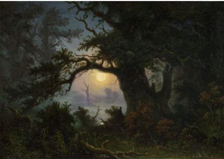 A marvelous landscape in clear moonlight - Knud Baade