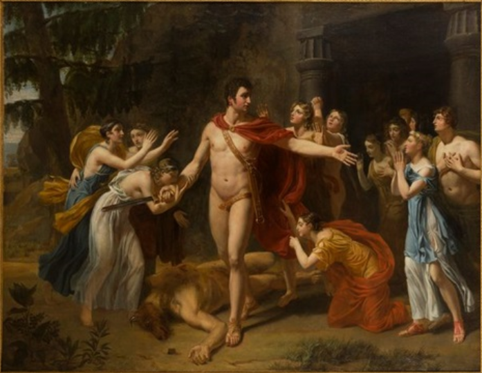 Minotaur struck down by Theseus - Merry Joseph Blondel