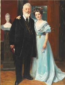 Portrait of Dr. Phil. Brewer Carl Jacobsen with his youngest daughter - Peder Severin Kroyer