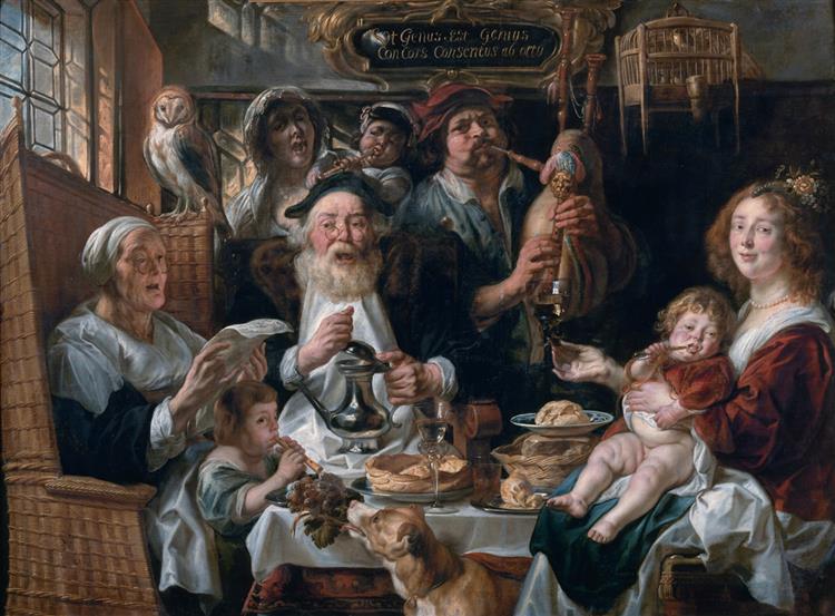 As the Old Sang, So the young Pipe, 1640 - Jacob Jordaens