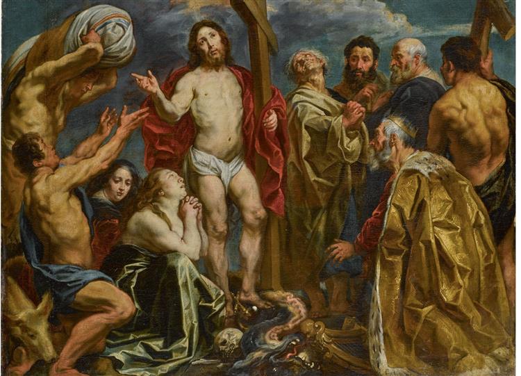 Christ triumphant among the nine penitents - 雅各布·乔登斯