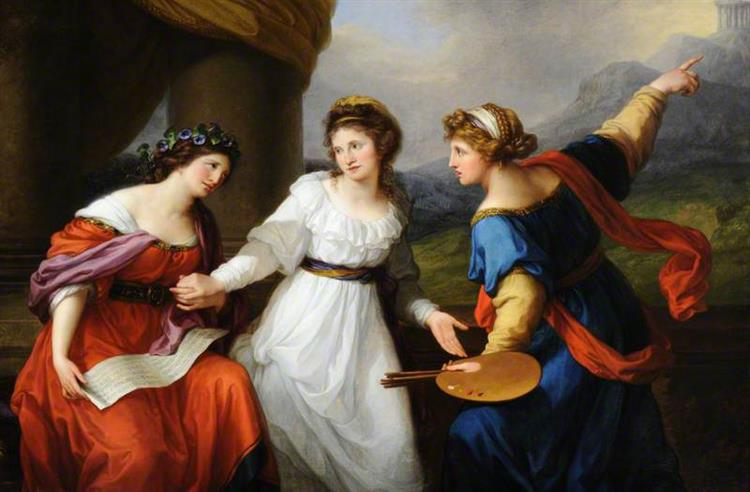 Autoportrait hésitant entre les Musique et la Peinture, 1791 - Angelica Kauffmann
