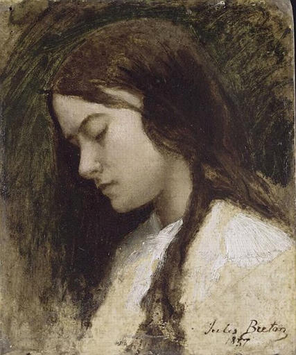 Head of a woman, 1857 - Жуль Бретон
