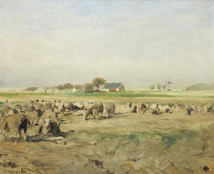 Study: Sheep Pasture at Nauroy - Julien Dupré
