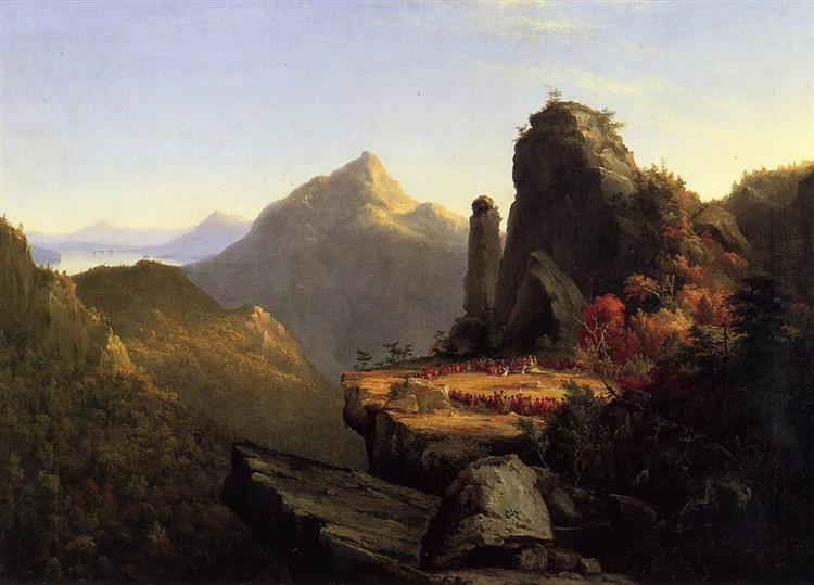 Scene from 'The Last of the Mohicans', by James Fenimore Cooper, 1827 - 托馬斯·科爾