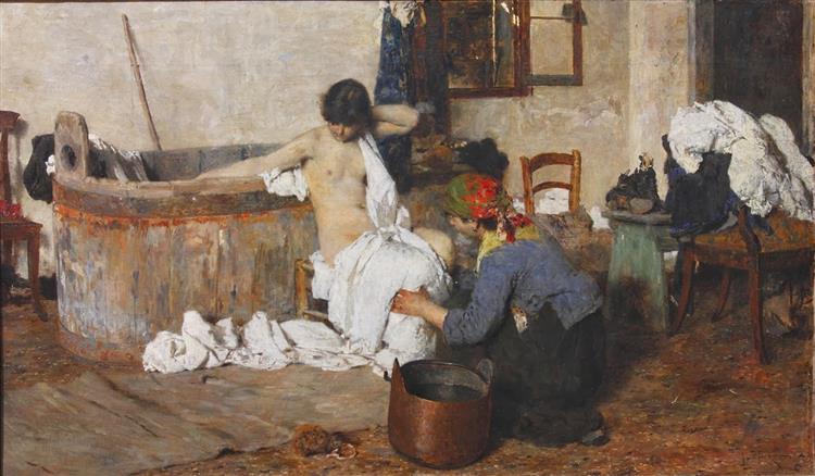 After the bath, 1884 - Giacomo Favretto