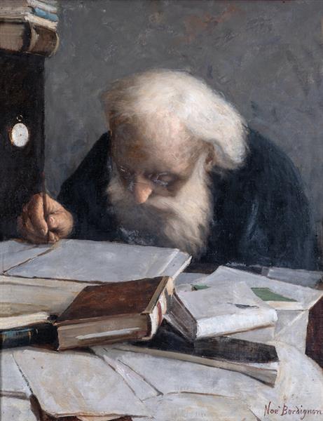 Spiritual father Ghevont Alishan in his study, 1900 - Noè Bordignon