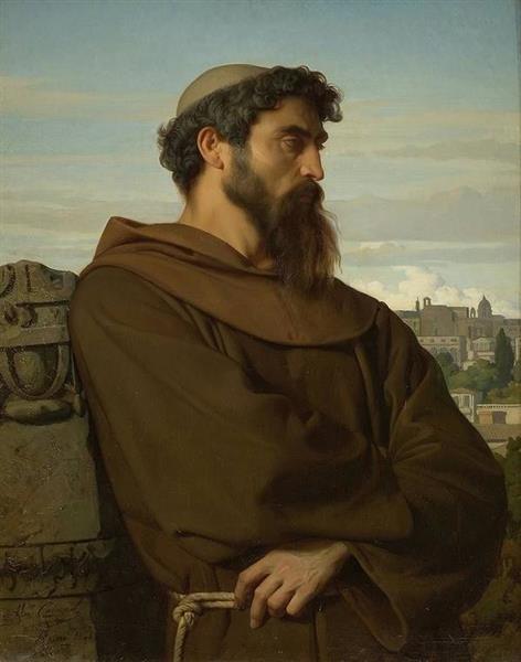 A thinker, a young Roman monk, 1848 - Александр Кабанель