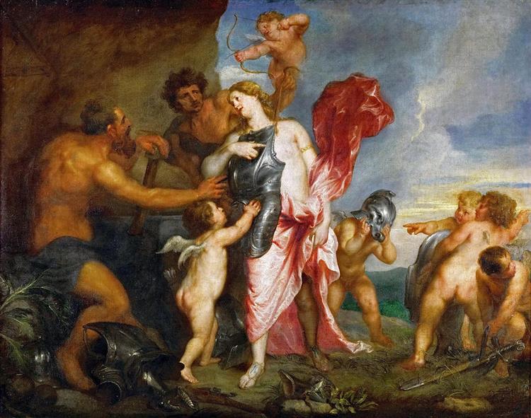 Thetis Receiving the Weapons of Achilles from Hephaestus - Anthony van Dyck
