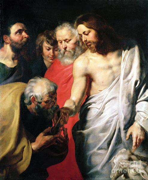 Christ And St Peter By Van Dyck - 范戴克