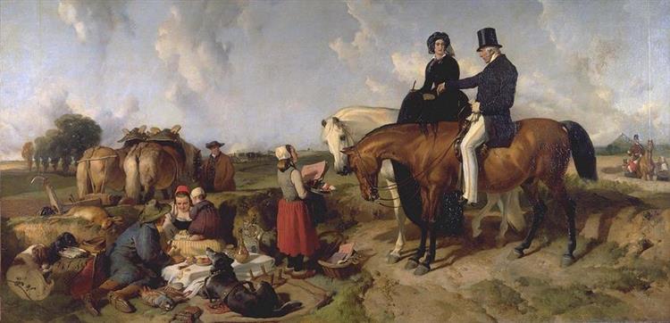 A conversation in Waterloo - Edwin Henry Landseer