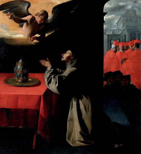 The Prayer Of St. Bonaventura About The Selection - Francisco de Zurbaran